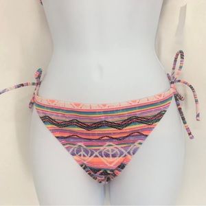 OP Women's Multicolor Striped Tie-Side Bikini Bottoms